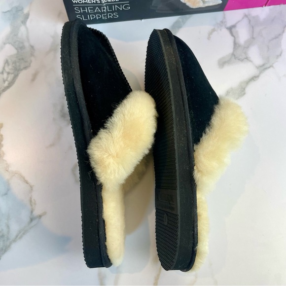 Catherine Malandrino Shearling Lined Genuine Suede Slippers  Sz 9-11 Large NWB - Picture 10 of 12